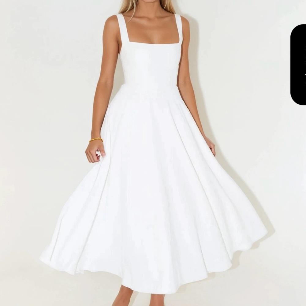 House of Fleur Sofia Classy Midi Dress in White